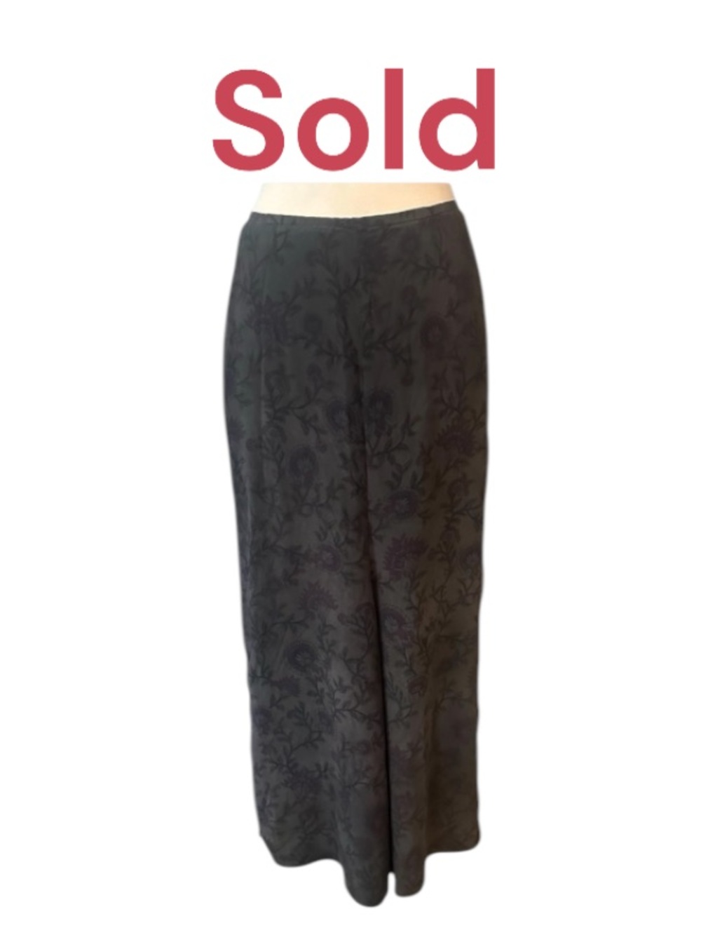 Isabel Marant Maxi Bias Silk Ombre Charcoal Gray Dye Floral Print Skirt